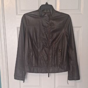 Elegant Dark Brown Leather Jacket for Women